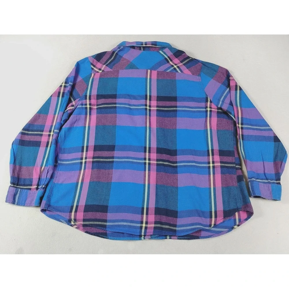 Mossimo Flannel Shirt Womens 3X Multicolor Plaid Cabincore Cozycore Outdoors